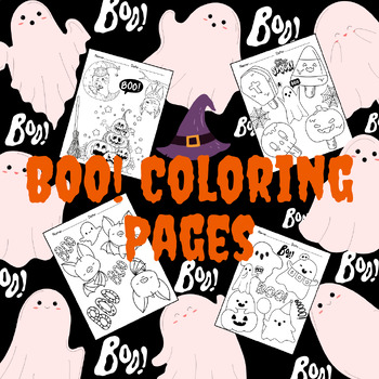 Preview of BOO! Coloring Pages—Halloween Art Activities—Great for Morning Work—Fall