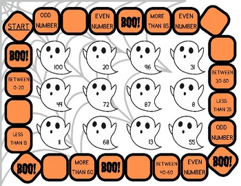 BOO Halloween Math Game by Kim Soles TPT