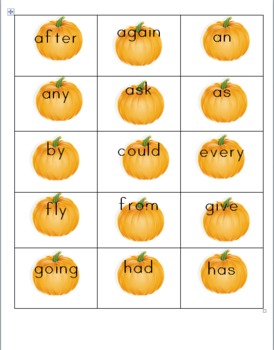 Preview of BOO! Sight Word Pumpkins