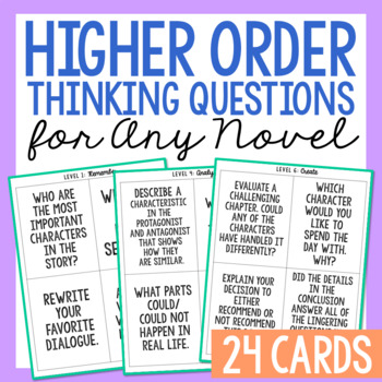 Preview of BOOK CLUB Discussion Questions for Any Novel | Higher Order Thinking Questions