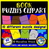 BOOK CLIPART SELF-CORRECTING 2 PIECE PUZZLE TEMPLATES FOR 