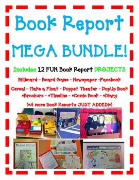 Preview of BOOK REPORT 12 Projects MEGA BUNDLE Board Game-Newspaper-Facebook+MORE