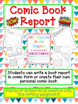 Preview of BOOK REPORT- Create a COMIC BOOK|Distance Learning+Printable|
