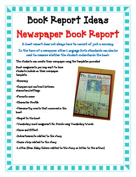book report newspaper project