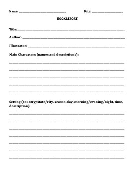 Book Report Template Grade 3 Worksheets Teaching Resources Tpt