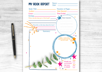 Preview of BOOK REPORT TEMPLATE, STORY REVIEW FOR STUDENTS, CLASSROOM PRINTABLE WORKSHEET,
