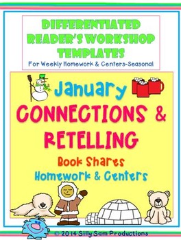 Preview of JANUARY CONNECTIONS - RETELLING Book Share Templates