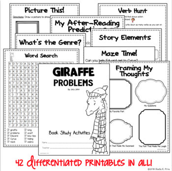 giraffe problems differentiated book study activities by