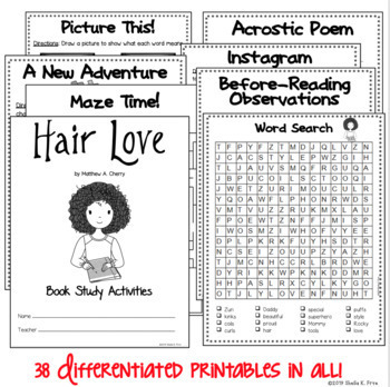 Hair Love Differentiated Book Study Activities by Teaching Literacy