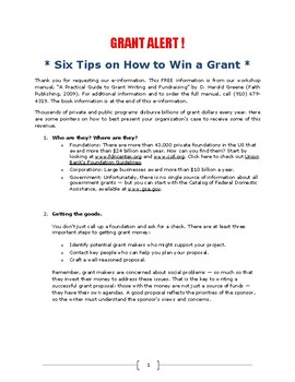 Preview of BOOK - Six Tips on How to Win a Grant