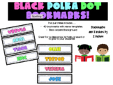 BOOKMARKS - Black Polka-Dot {EDITABLE} Print and laminate 