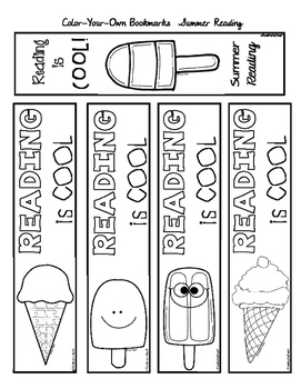 summer reading color your own bookmarks by reading by heart tpt