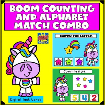 Preview of BOOM Cards | Alphabet Match and Counting to 10 Combo