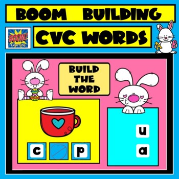 Preview of BOOM Cards | CVC Word Work |  Easter and Spring Phonics