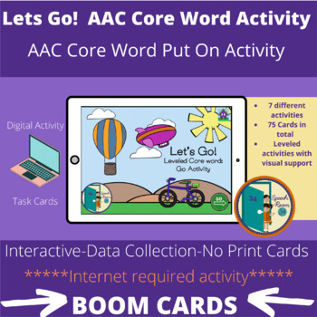 Preview of BOOM CARD-----Let's GO! An AAC Core Word "Go" Activity