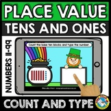BOOM CARD ST PATRICK DAYS MATH 1ST GRADE PLACE VALUE GAME 