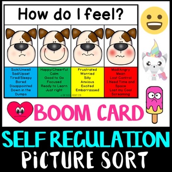 Preview of BOOM CARD - Self regulation sort