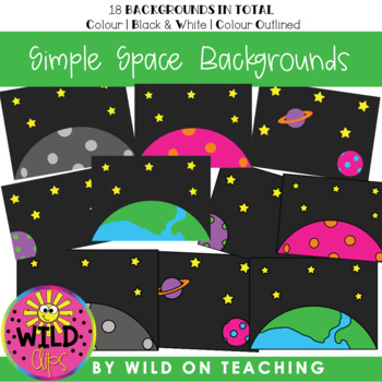 Preview of BOOM CARD Simple Backgrounds | Space Scenes
