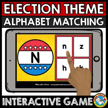 Preview of BOOM CARDS 2020 PRESIDENTIAL ELECTION DAY DIGITAL ACTIVITY ALPHABET MATCHING