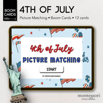 Preview of BOOM CARDS™ 4th of July Picture Matching