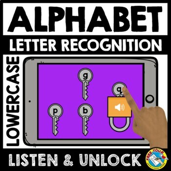Preview of BOOM CARDS ACTIVITY ALPHABET RECOGNITION LOWERCASE LETTERS ASSESSMENT GAME