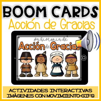 Preview of BOOM CARDS Acción de Gracias | Thanksgiving in Spanish 