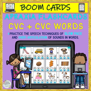 Preview of Boom Cards:  Apraxia Words CVC + CVC Flashcards