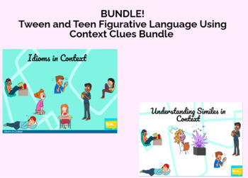 Preview of BOOM CARDS BUNDLE Tween and Teen Figurative Language Using Context Clues