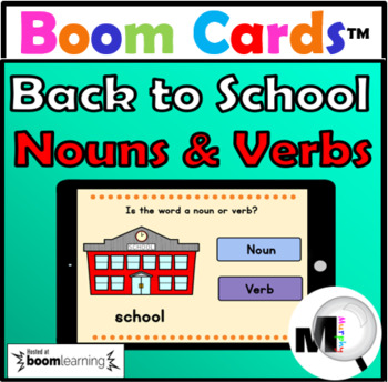 Preview of Nouns and Verbs Sort Boom Cards Distance Learning