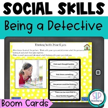 Preview of Social Skills Perspective Taking Scenarios Emotions Speech Therapy Boom Cards