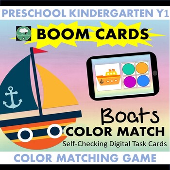 Preview of BOOM CARDS Boats Color Matching