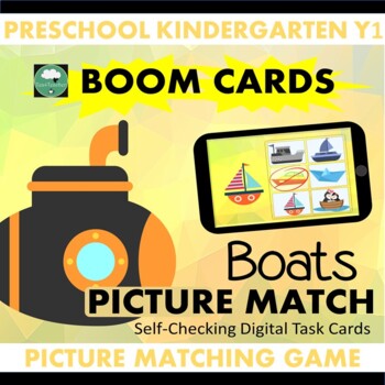 Preview of BOOM CARDS Boats Picture Matching