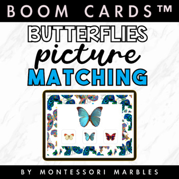 Preview of BOOM CARDS™ Butterfly Picture Matching for Preschooler