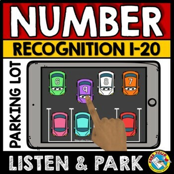 Preview of BOOM CARDS CAR MATH ACTIVITY IDENTIFY NUMBER RECOGNITION 1-20 ASSESSMENT GAME