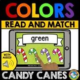 BOOM CARDS CHRISTMAS CANDY CANES ACTIVITY COLOR WORDS READ