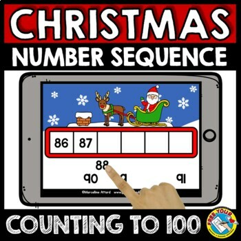 Preview of BOOM CARDS CHRISTMAS MATH ORDERING NUMBERS TO 100 ACTIVITY DECEMBER GAME CENTER