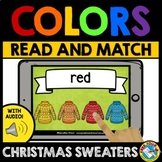 BOOM CARDS CHRISTMAS SWEATER ACTIVITY COLOR WORDS READ & M