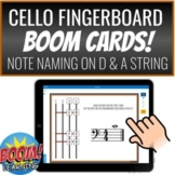 BOOM CARDS | Cello Fingerboard A and D strings | self chec