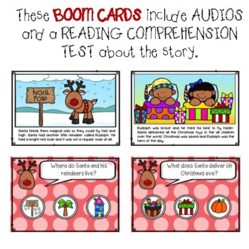 BOOM CARDS Christmas Story: RUDOLPH | Reading comprehension activities