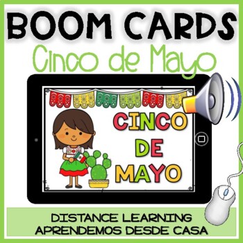 Preview of BOOM CARDS Cinco de Mayo in Spanish | Lectura y comprensión Fiesta