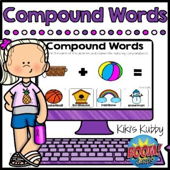 Preview of BOOM CARDS Compound Words (Deck 1) Distance Learning
