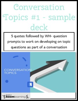 Preview of Speech Therapy BOOM CARDS: Conversation Topics #1 Questions with WH- Prompts