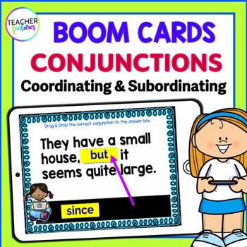 Preview of 3rd Grade BOOM CARDS COORDINATING & SUBORDINATING CONJUNCTIONS