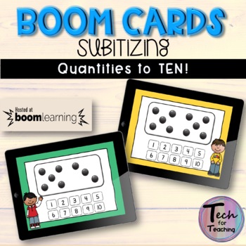 Preview of BOOM CARDS™ Digital Task Cards - SUBITIZING - Quantities to TEN