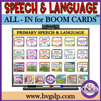 Preview of Speech Language and Literacy BUNDLE - Digital Boom Cards