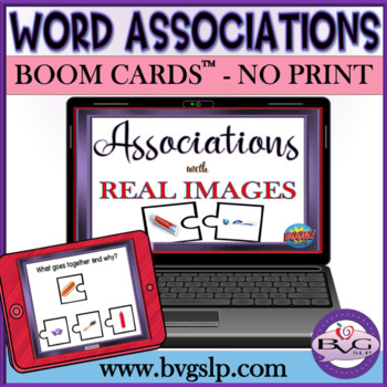 Preview of BOOM CARDS Distance Learning Word Associations | Vocabulary - Teletherapy
