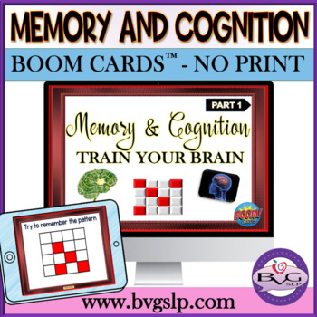 Preview of BOOM CARDS Distance Learning Working Memory and Cognition - Teletherapy