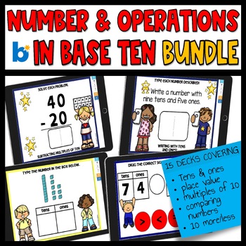 Preview of Greater Than Less Than Boom Cards Place Value Counting Tens & Ones 10 More Games