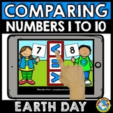 BOOM CARDS EARTH DAY COMPARING NUMBERS 10 KINDERGARTEN ACT