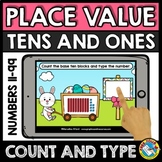 BOOM CARDS EASTER MATH 1ST GRADE PLACE VALUE GAME TENS AND